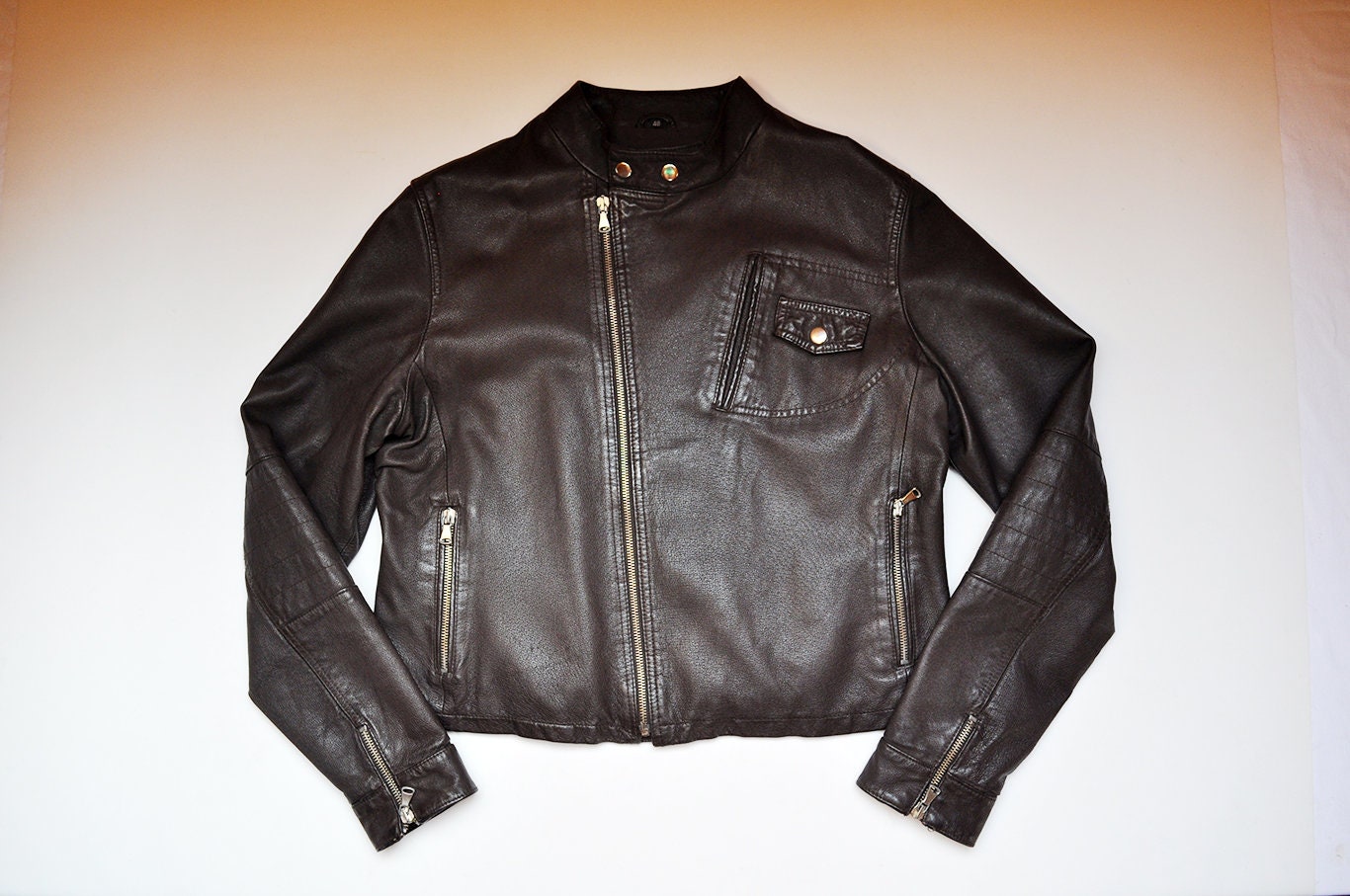 jacket with diagonal zipper