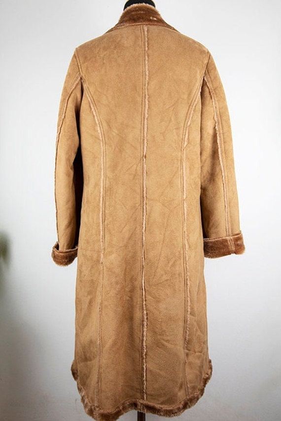 Camel Faux Shearling Coat - Scarlett