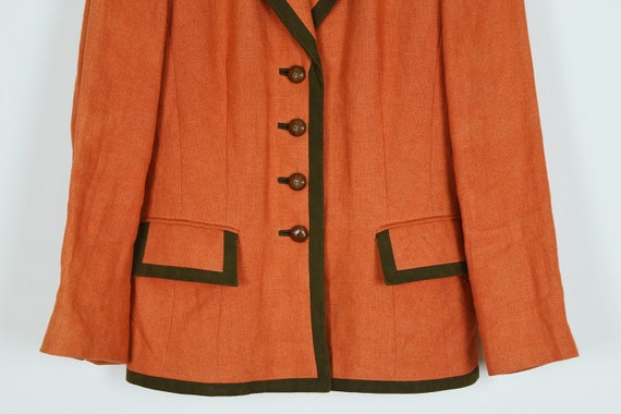 Vintage Orange Linen Rustic Blazer - image 2