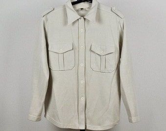 Vintage Beige Button Down Safari Shirt