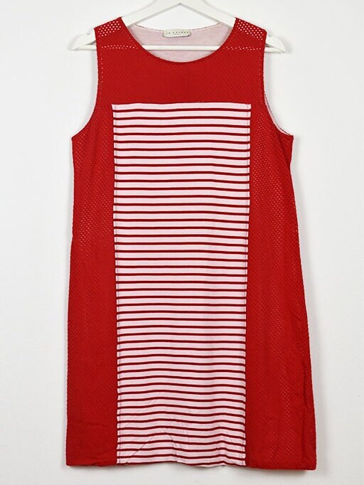 Red Stripe Mesh Dress