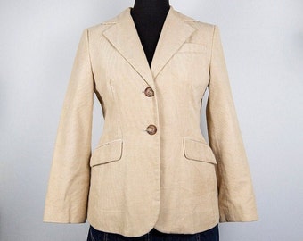 Vintage Beige Corduroy Classic Blazer Jacket