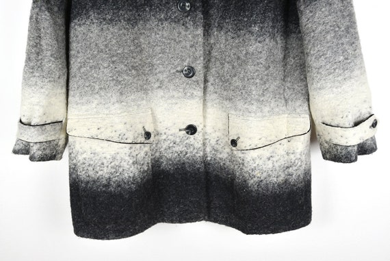Vintage Ombre Grey Felt Wool Blanket Coat - image 2