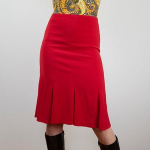 Vintage Red Trumpet Midi Skirt and Peplum Jacket Suit image 8