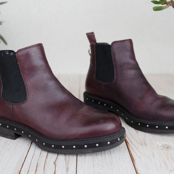 Vintage Oxblood Leather Chelsea Boots