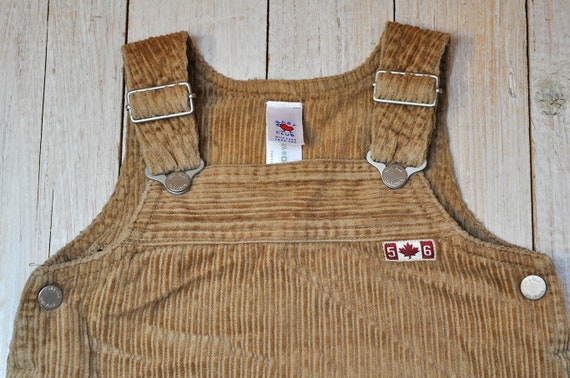 Vintage Brown Girls Corduroy Bib Sleeveless Overa… - image 6