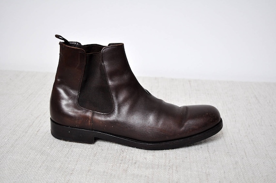 Vintage PRADA Chestnut Brown Leather Mens Elastic… - image 6