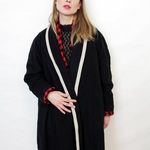 Vintage Black and White Wrap Coat image 3