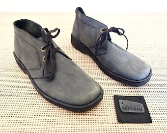 NOS Vintage Clarks Originals Slate Blue Leather Desert Shoes