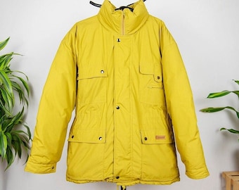 Vintage Mustard Yellow Winter Puffer Ski Jacket