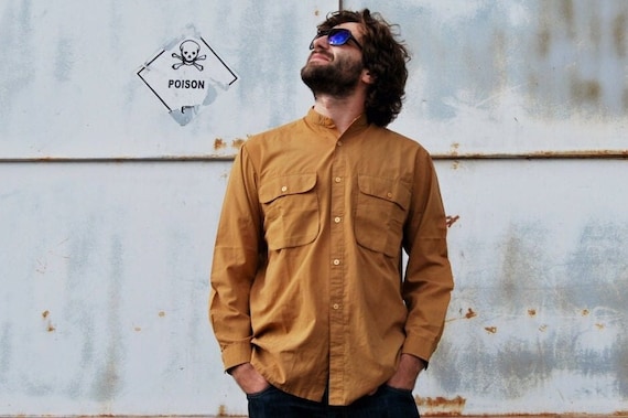 mustard button up