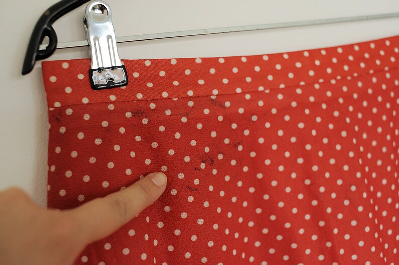 Vintage Oversized Red Polka Dot Drop Waist Pleated Midi Skirt Etsy