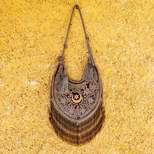 Antique Oriental Bordoux Velvet Silk Embroidered Beaded Mirror Purse