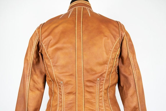 Vintage Brown Leather Zipper Jacket - Etsy