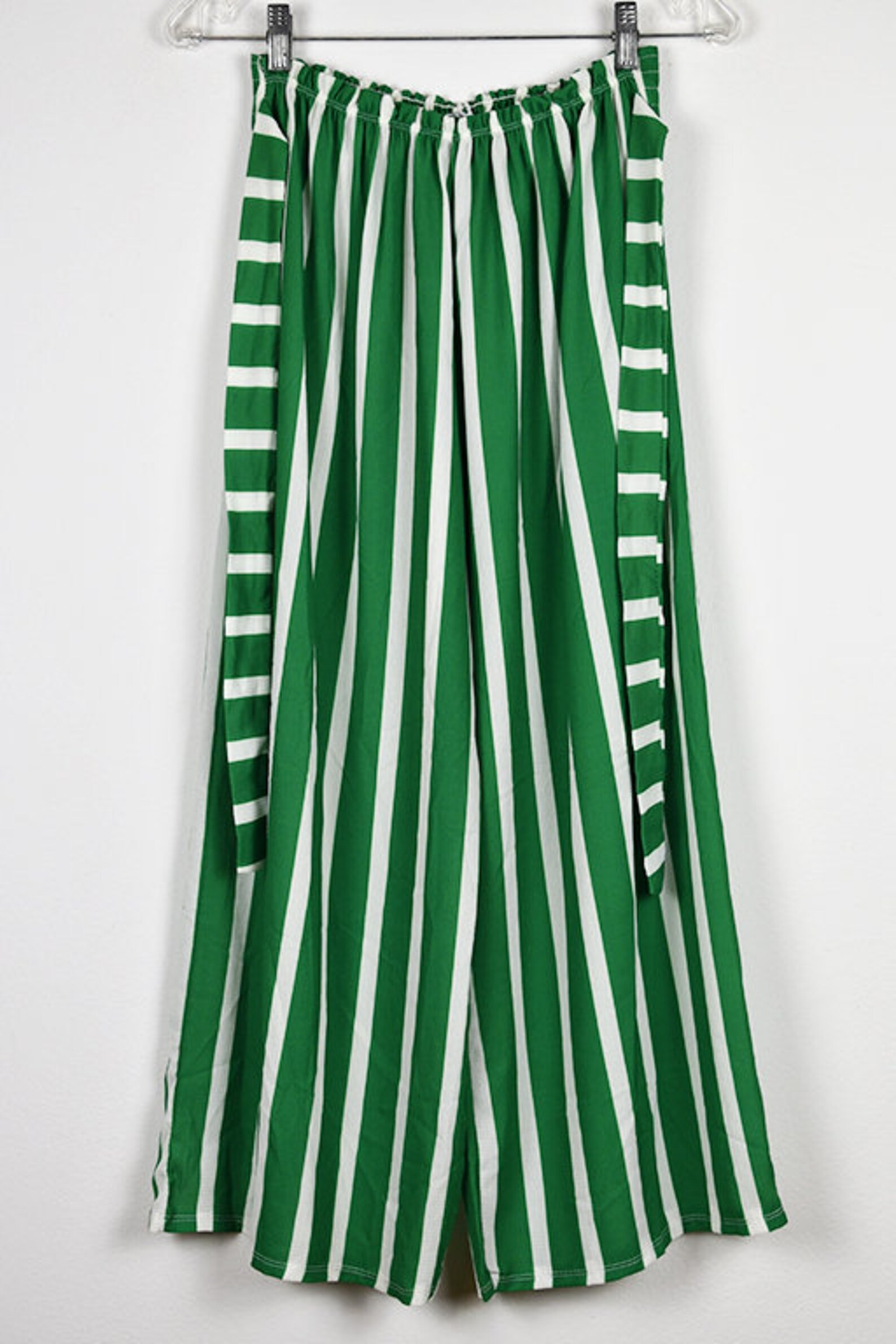 green side stripe pants