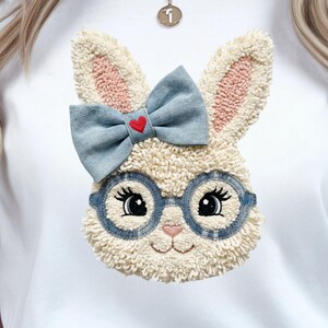 Denim Osterhase PNG, Herz Patch, Frühling Mama Geschenk (Digitaler Download