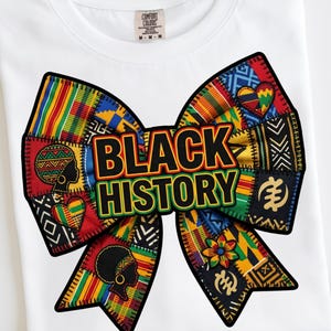 Black History Patchwork PNG | Juneteenth Fabric Bow Design | Kente Quilt Pattern | Black Pride Shirt PNG | Cultural Sublimation