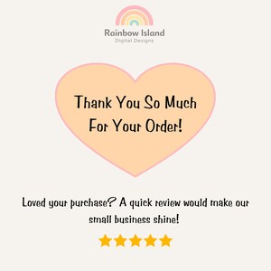 The image is a digital design featuring a heart-shaped graphic with text and a five-star rating.