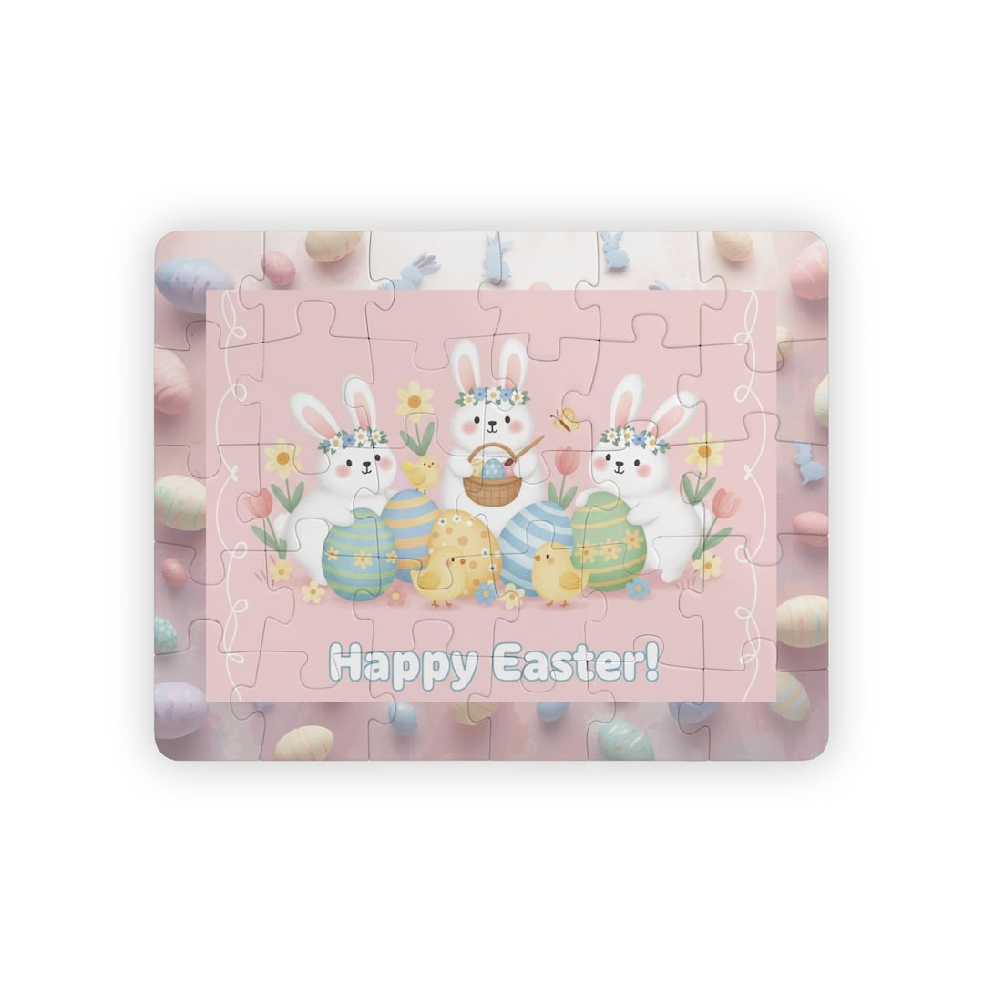 Easter Bunnies Puzzle for Kids | 30-piece Pastel Egg Hunt Play Activity ...