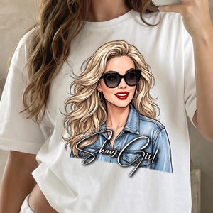 Showgirl Png Sublimation Design Bundle, Blonde Fashion Girl Png Shirt Design, Digital Download Clip Art, Instant Download, 2 PNG included