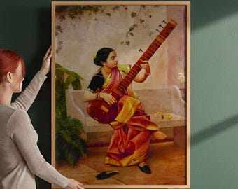 Raja Ravi Varma, Kadambari Wooden Framed Wall Art
