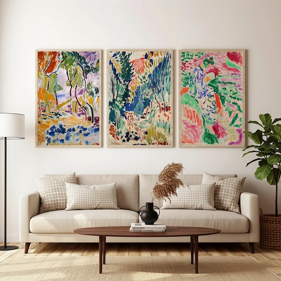 Matisse Wooden Framed set of 3, Henri Matisse Home Decor