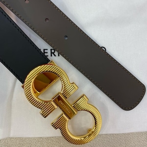 Authentic Salvatore Ferragamo leather belt Width:3.5cm/1.38in