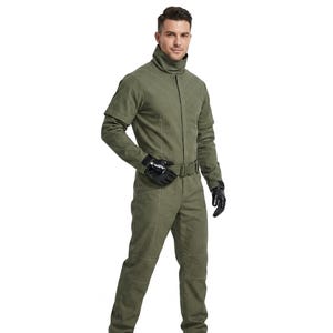 Olive Green Flight Suit Cosplay Custom Pilot Jumpsuit Tactical Sci Fi Costume