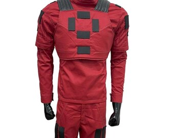 Red Flight Suit Flak Vest Custom Armor Ready Cosplay Outfit Tailored Handmade