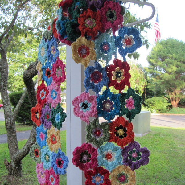 Crochet Granny square  scarf