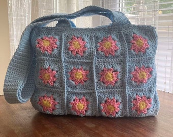 Crochet flower bag