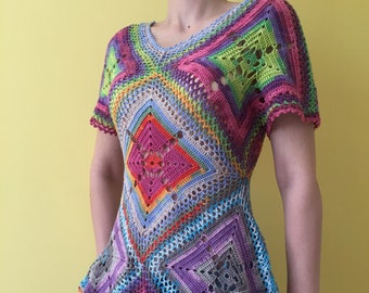 Boho style crochet tunic