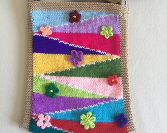 Knitted art purse...Free form bag