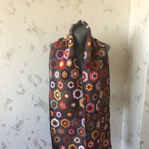 Granny Square Crochet Scarf