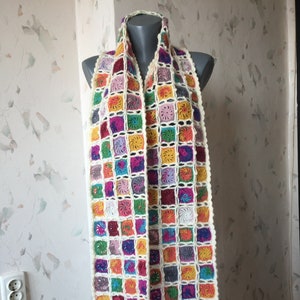 Granny Square Crochet Scarf