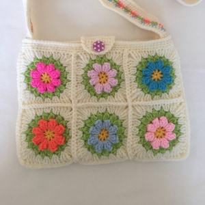 Crochet Granny Square cross body  bag