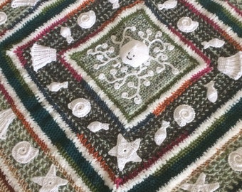 Crochet 3D Sea Shells Blanket...Irish Crochet Baby Blanket
