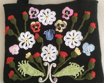 Irish crochet bag