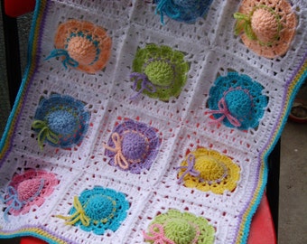 Crochet doll blanket