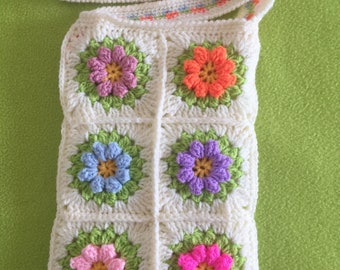 Crochet Granny Square cross body  bag