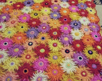 Fiori all'uncinetto Coperta per culla afghana