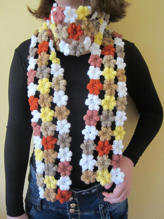 crochet granny square scarf