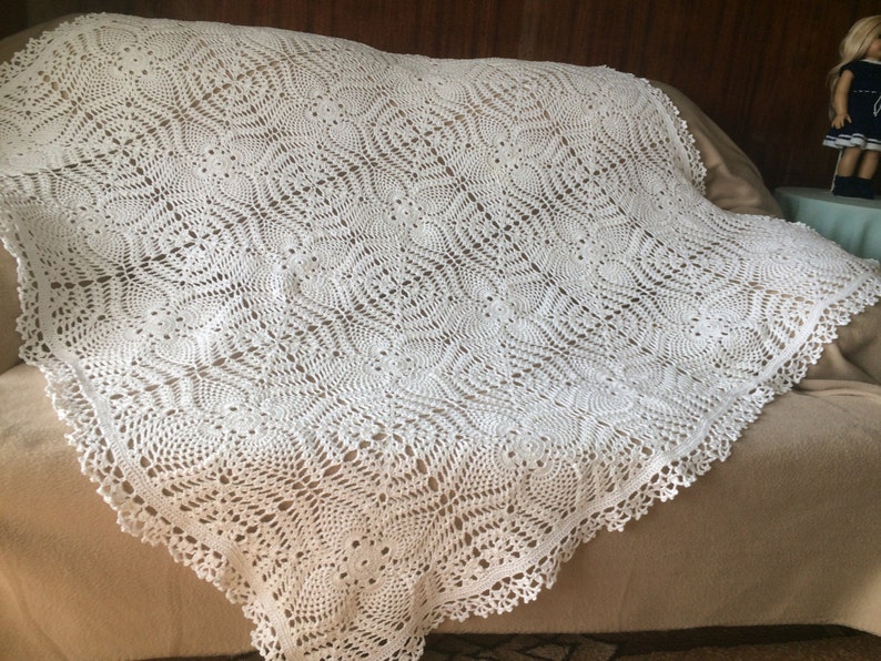 Crochet lace blanket image 4