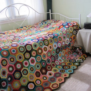 Granny Square Crochet Queen size  Afghan