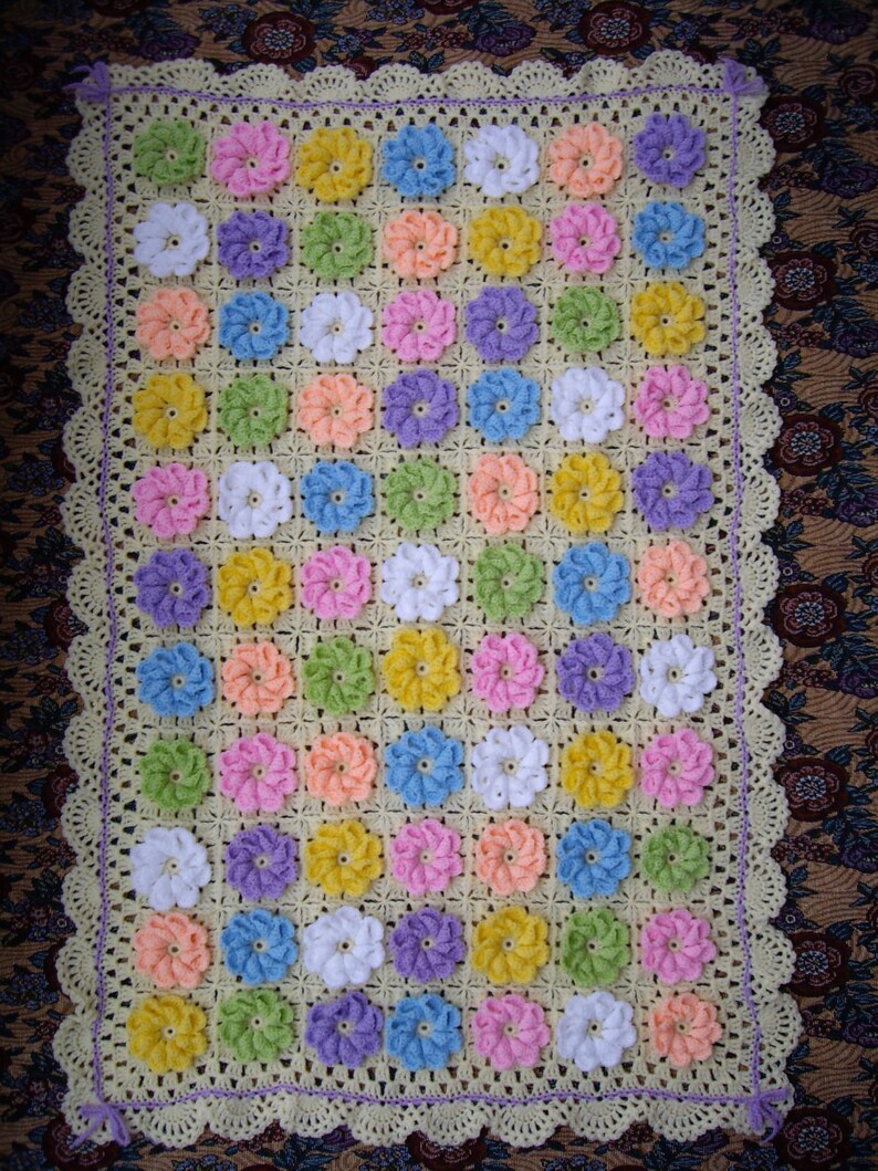 Granny Square Crochet Blanket Baby Crib Blanket Etsy