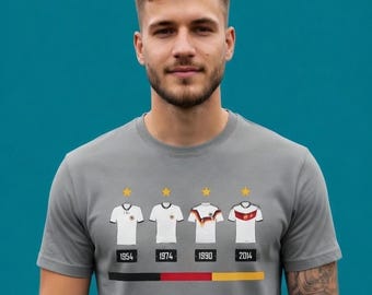 Germany Football Champions T-Shirt: Four Stars Legacy Kit History Tee