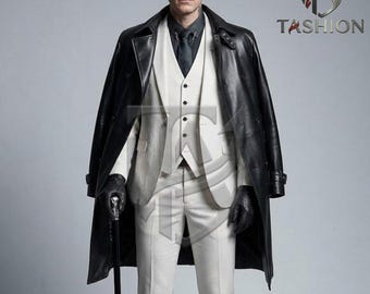 Traje de clon de Zeno Wesker / Traje de 3 piezas y abrigo de cuero de Wesker / Disfraz de cosplay de Resident Evil