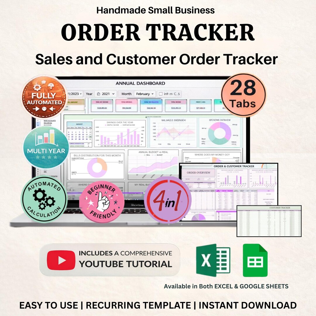 Order Tracker Spreadsheet | Order Management Spreadsheet | Sales and ...