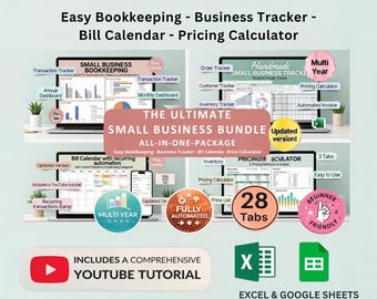Sistema de gestión para pequeñas empresas / Contabilidad y seguimiento de inventario / Seguimiento de pedidos, precios y facturas / Plantilla para Google Sheets y Excel