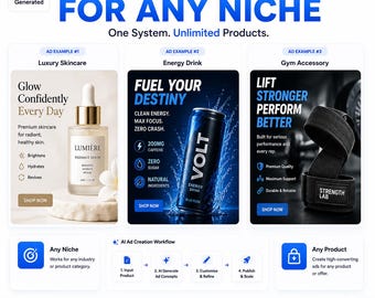 Herramienta de IA para crear anuncios exitosos: Etsy, Shopify, Facebook y más.
